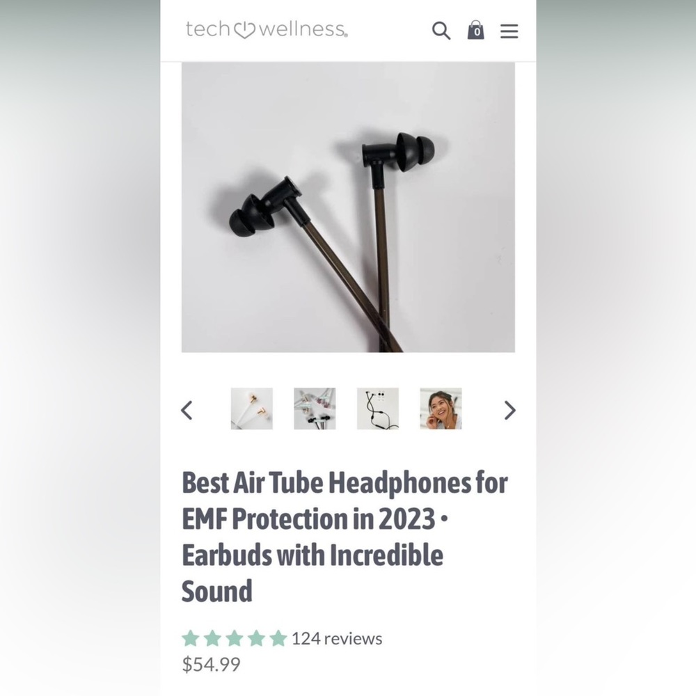 NWT new in box Techwellness airbud earbud headphones with iPhone adaptor